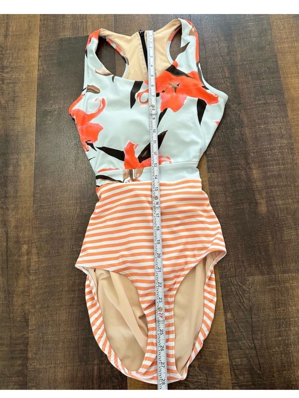 Albion Fit Seaworthy Floral/Striped One Piece Swimsuit Size Small - Picture 3 of 5